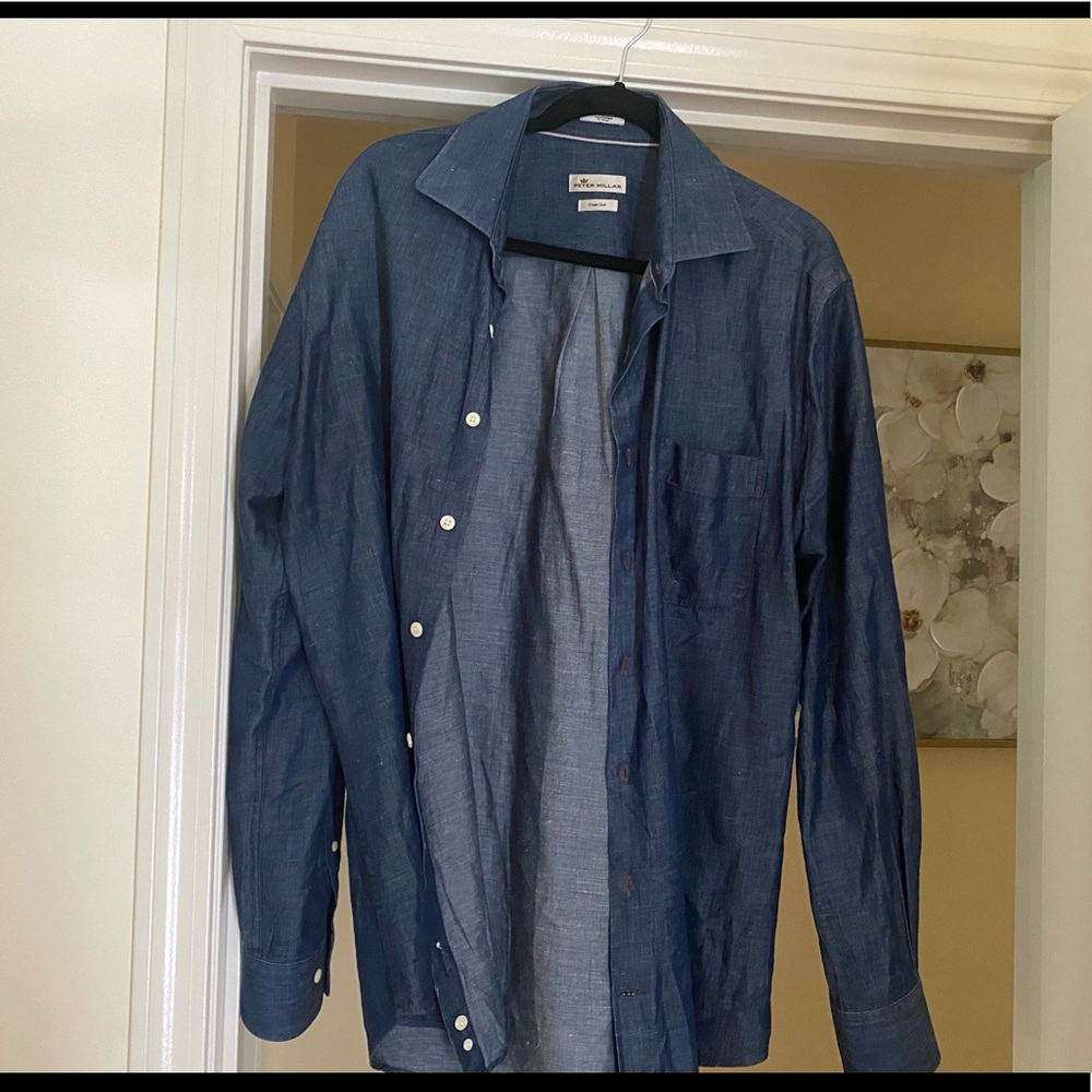 Peter Milar Denim Button down. Size L